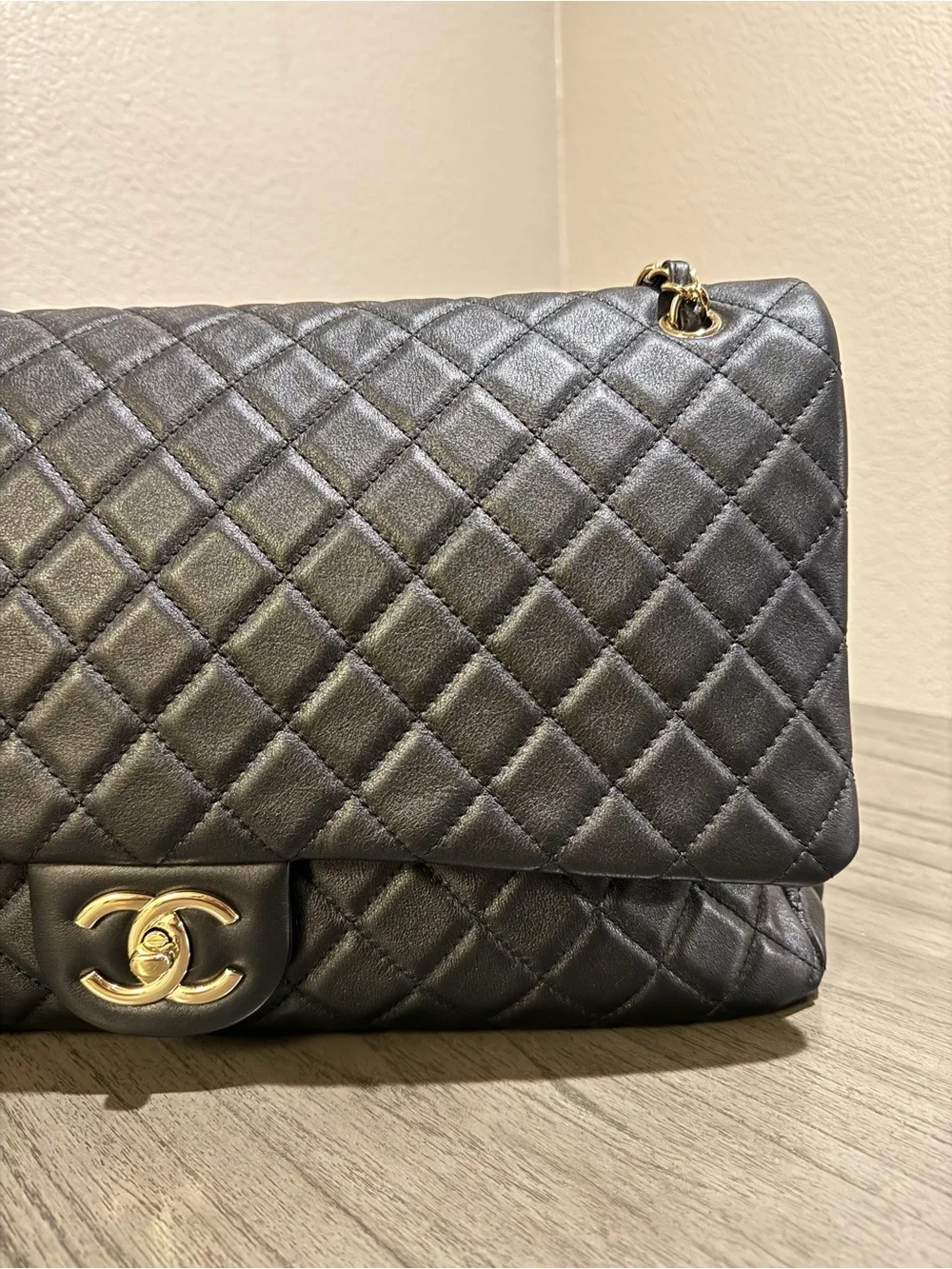 CHANEL XL Lambskin Black Gold Hardware